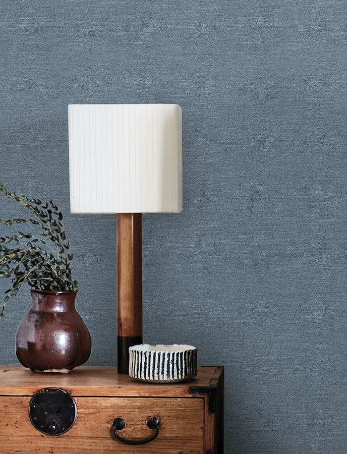 4134-72554 - Chambray Denim Fabric Weave Wallpaper - by Chesapeake