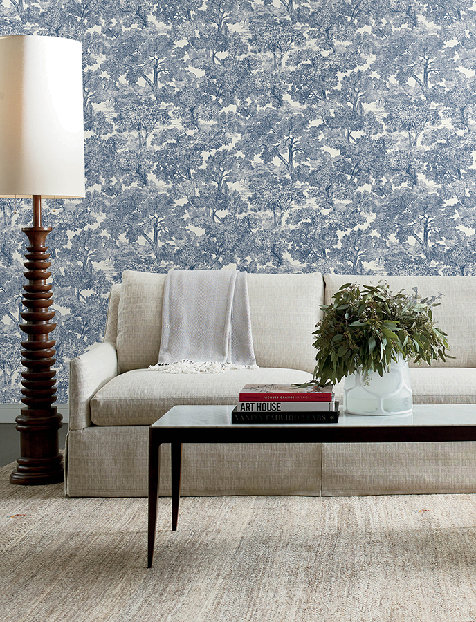 413472559 Spinney Blue Toile Wallpaper by Chesapeake