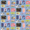 Picture of Blue Sardine Tins Peel and Stick Wallpaper