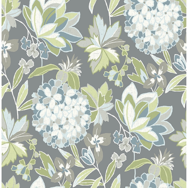 Picture of Valdivian Aqua Floral Wallpaper
