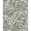 Picture of Rhythmic Charcoal Leaf Wallpaper