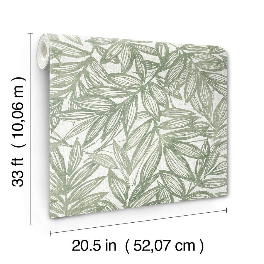 4146-27231 - Rhythmic Sage Leaf Wallpaper - by A-Street Prints