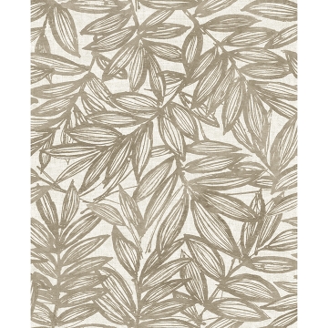 Picture of Rhythmic Taupe Leaf Wallpaper
