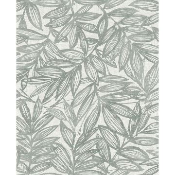 Picture of Rhythmic Grey Leaf Wallpaper