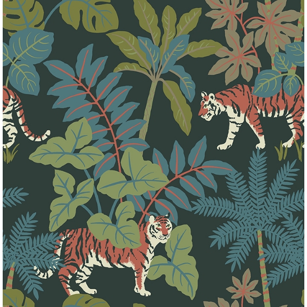 Picture of Caspian Evergreen Jungle Prowl Wallpaper