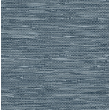 Picture of Exhale Indigo Woven Faux Grasscloth Wallpaper