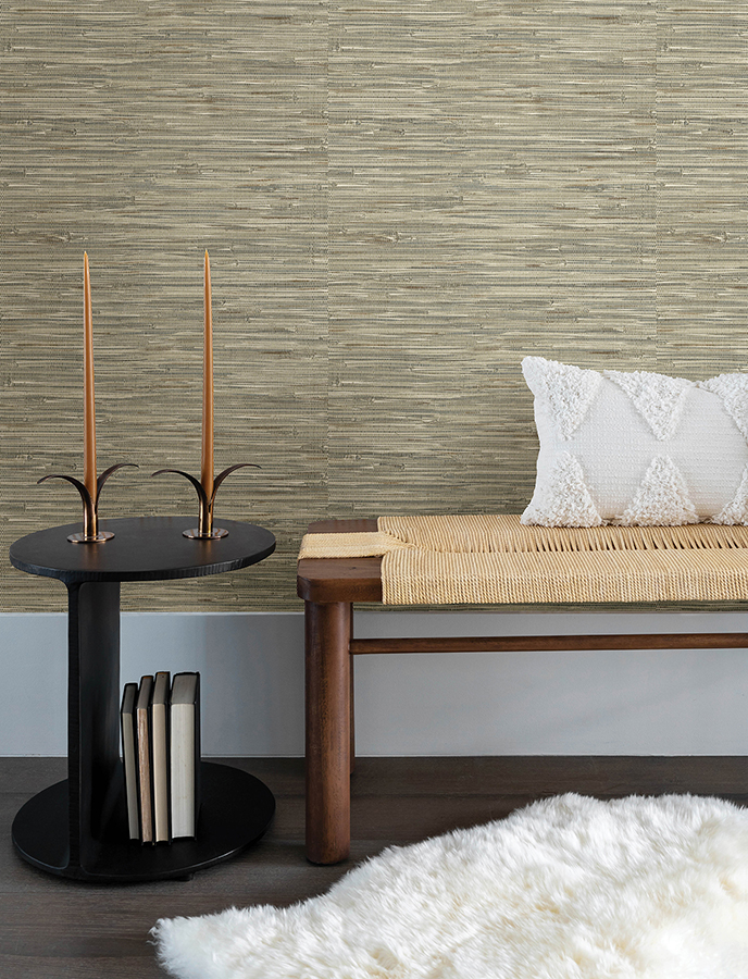 414627262 Exhale Olive Woven Faux Grasscloth Wallpaper by AStreet