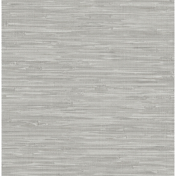 Picture of Exhale Light Grey Woven Faux Grasscloth Wallpaper