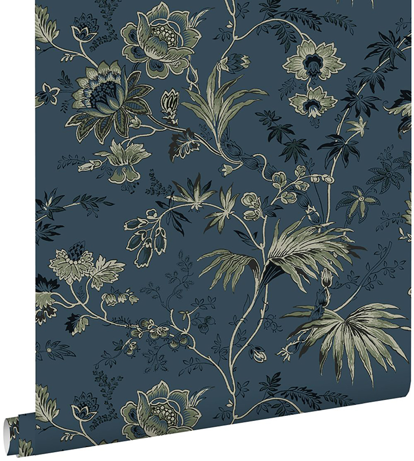 DD139315 - Juliet Blue Decorative Jacobean Wallpaper - by ESTA Home