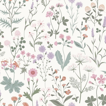 Picture of Letitia Purple Summer Meadows Wallpaper
