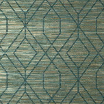 Picture of Fusion Teal Trellis Wallpaper
