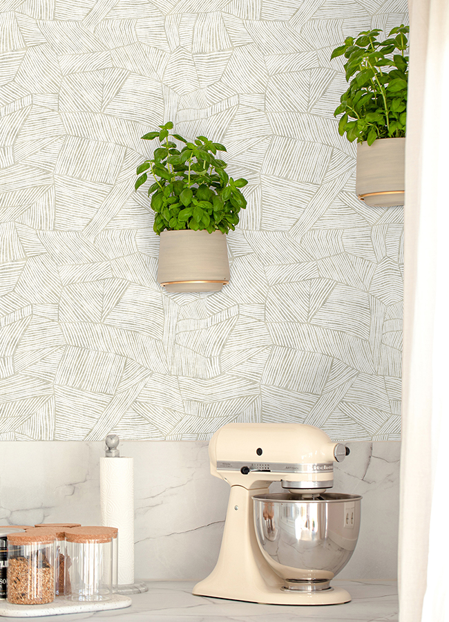 NUS6213 - Zen Garden Cream Peel and Stick Wallpaper - by NuWallpaper