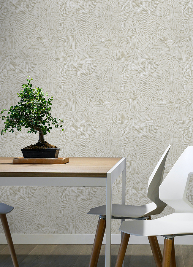 NUS6213 - Zen Garden Cream Peel and Stick Wallpaper - by NuWallpaper