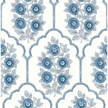 Picture of Floral Bazaar Delft Blue Peel and Stick Wallpaper