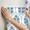 Picture of Floral Bazaar Delft Blue Peel and Stick Wallpaper