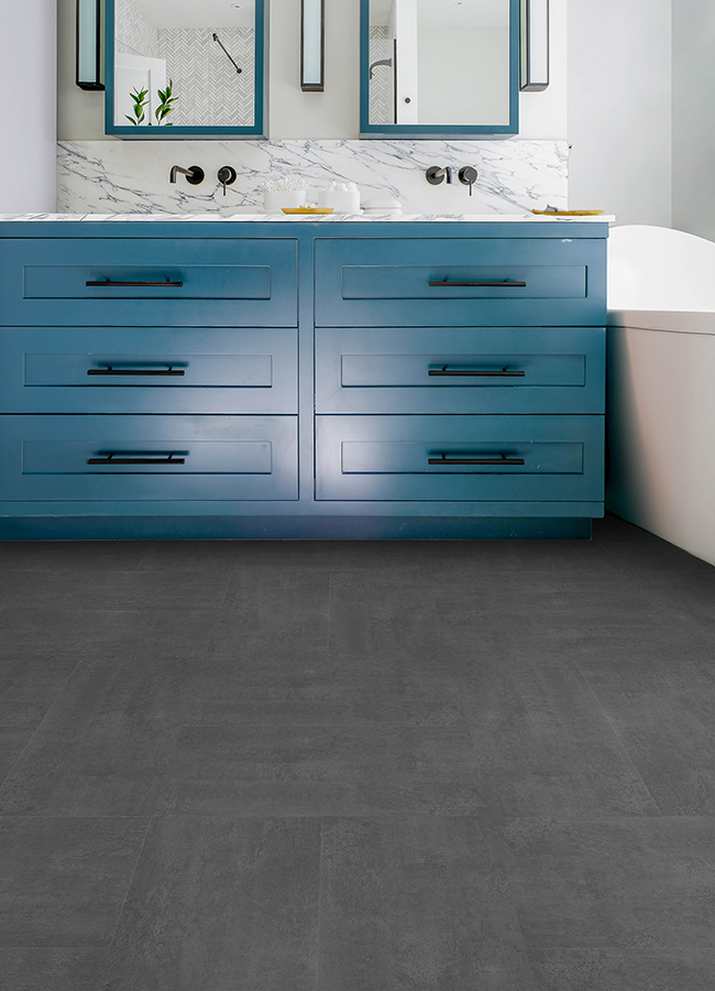 FP6162 Quarry Dark Grey Peel and Stick Floor Tiles by FloorPops