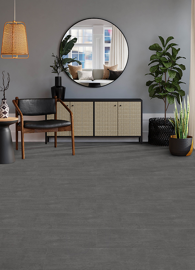 FP6162 Quarry Dark Grey Peel and Stick Floor Tiles by FloorPops