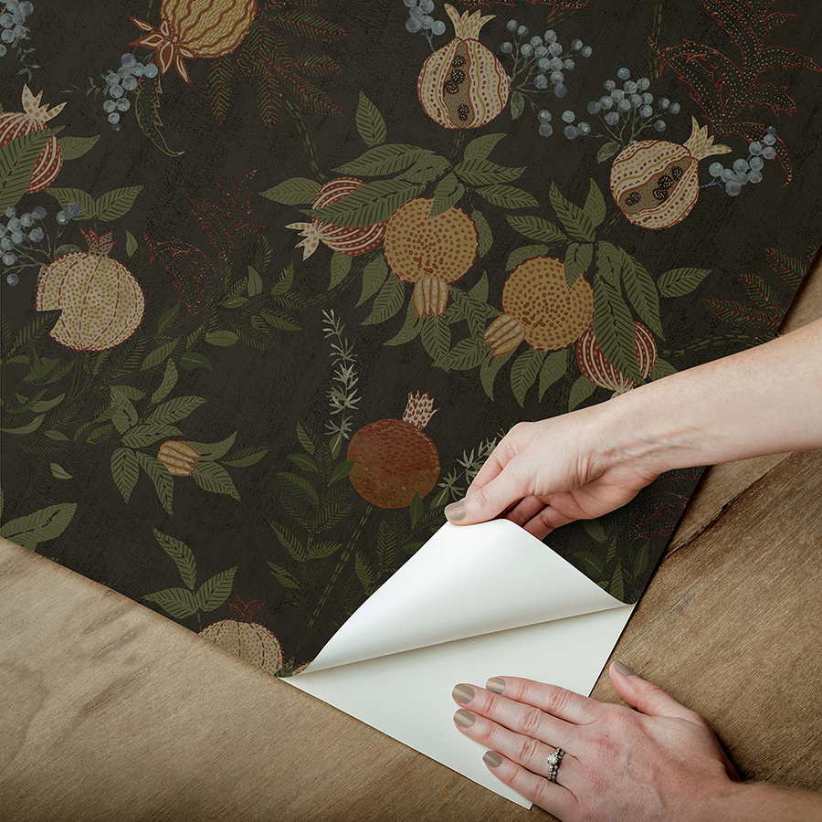 CJS6319 Melograno Cinder Peel and Stick Wallpaper by Chris Loves