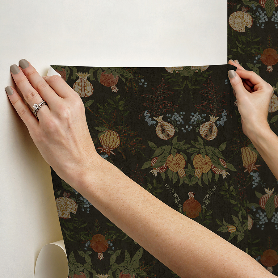 CJS6319 Melograno Cinder Peel and Stick Wallpaper by Chris Loves