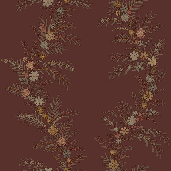 Picture of CLJ Posy Cranberry Peel and Stick Wallpaper