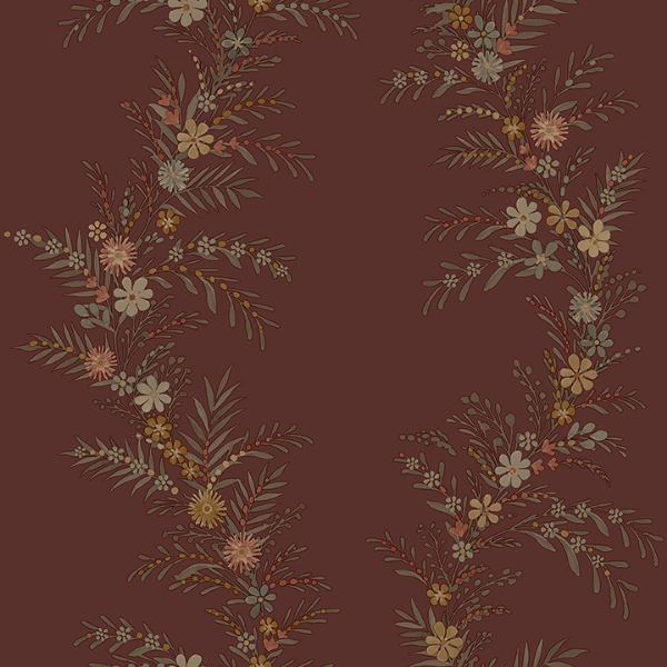 Picture of Posy Cranberry Peel and Stick Wallpaper