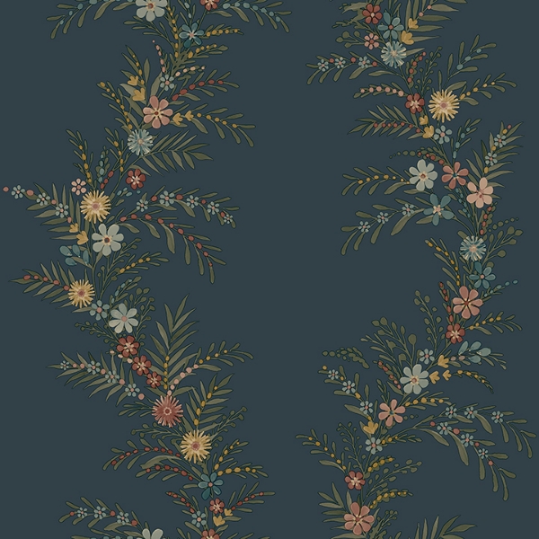 Picture of CLJ Posy Midnight Peel and Stick Wallpaper