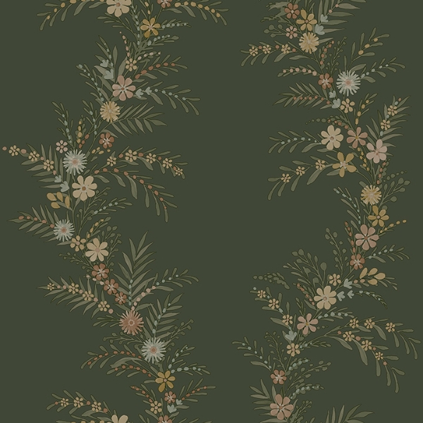 Picture of CLJ Posy Spruce Peel and Stick Wallpaper