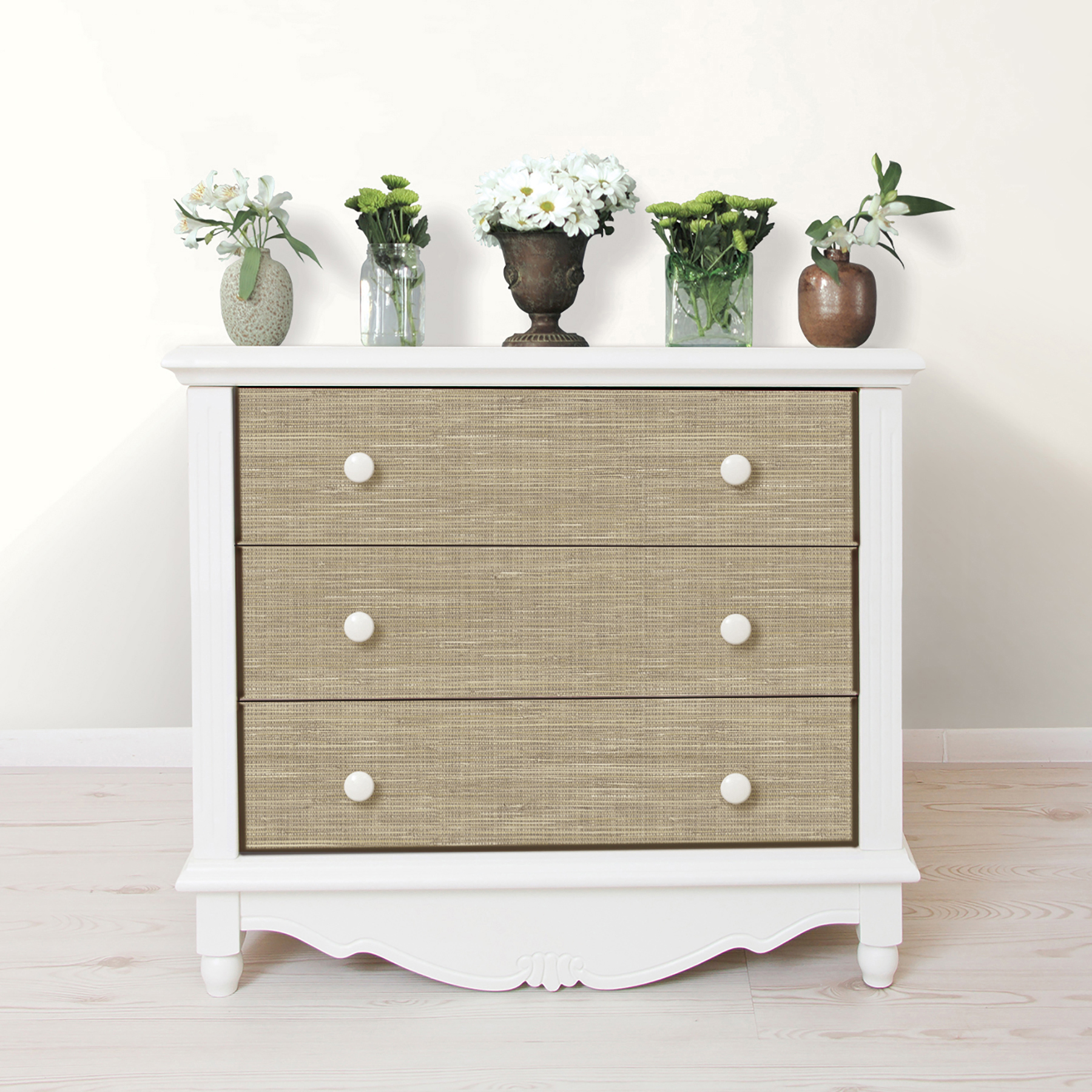 NU2215 Wheat Grasscloth Peel and Stick Wallpaper by NuWallpaper