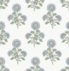 Picture of Flourish Block Print Blue and Green Multi Peel and Stick Wallpaper