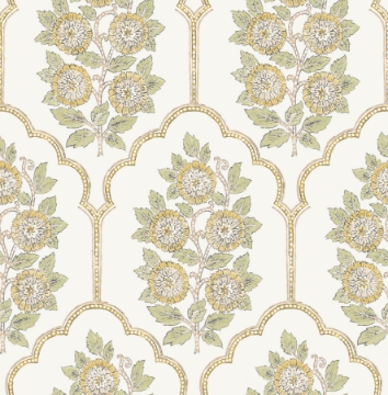 Picture of Floral Bazaar Ochre Peel and Stick Wallpaper