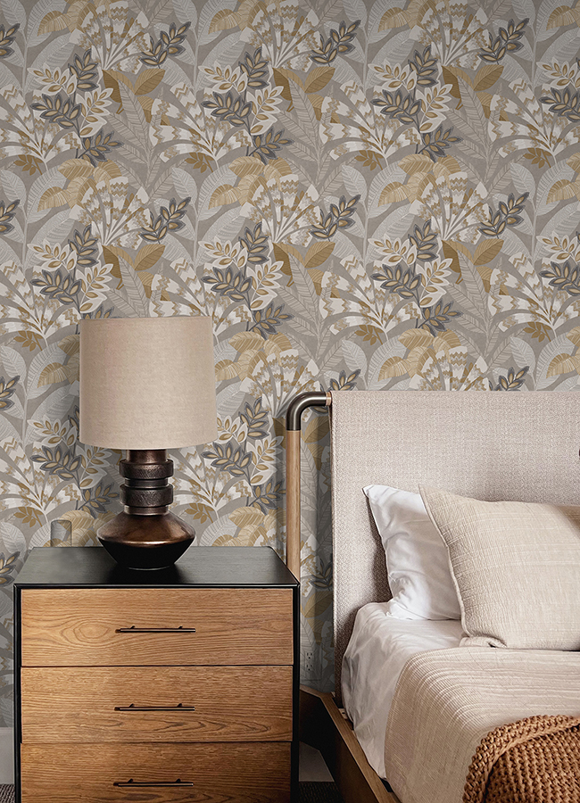 NHS6173 Yara Taupe Peel and Stick Wallpaper by InHome