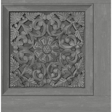 Picture of Carved Floral Grey Peel and Stick Wallpaper