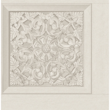 Picture of Carved Floral Cream Peel and Stick Wallpaper