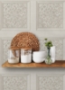 Picture of Carved Floral Cream Peel and Stick Wallpaper