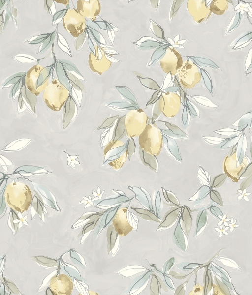 Picture of Lemonade Grey Citrus Wallpaper