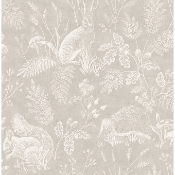 Picture of Woodland Light Grey Toile Wallpaper