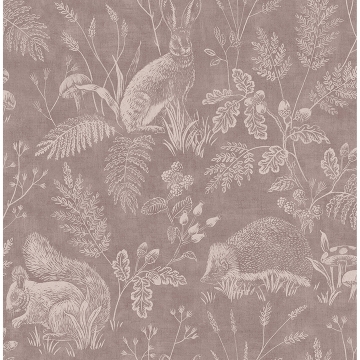 Picture of Woodland Mahogany Toile Wallpaper