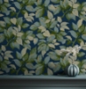 Picture of Canopy Navy Leaf Wallpaper