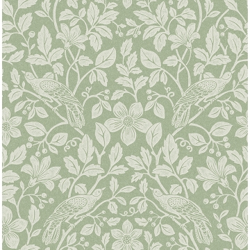 Picture of Marlow Green Bird Vine Wallpaper