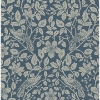 Picture of Marlow Dark Blue Bird Vine Wallpaper