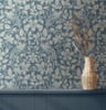 Picture of Marlow Dark Blue Bird Vine Wallpaper