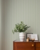 Picture of Ticking Light Green Stripe Wallpaper