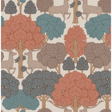 Picture of Forest of Arden Apricot Deer Wallpaper