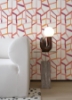 Picture of Tate Pink Geometric Linen Wallpaper