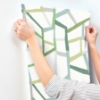 Picture of Tate Green Geometric Linen Wallpaper