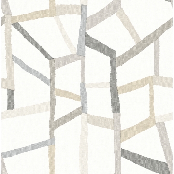 Picture of Tate Grey Geometric Linen Wallpaper