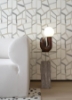 Picture of Tate Grey Geometric Linen Wallpaper