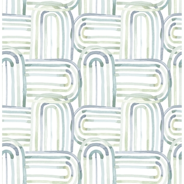 Picture of Lolly Teal Arches Wallpaper