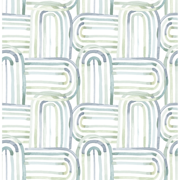 Picture of Lolly Teal Arches Wallpaper