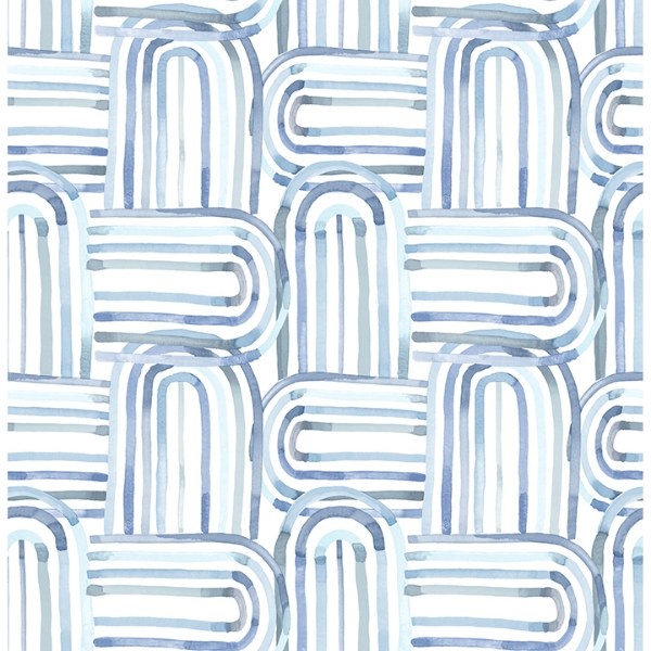 Picture of Lolly Blue Arches Wallpaper